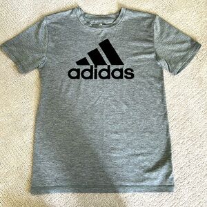 Adidas Boys Grey Logo Performance Tee